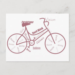Fahrrad, Fahrrad, Fahrrad, Motivationswörter Postkarte