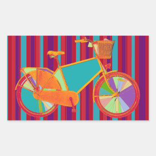 Fahrrad - Fahrrad + Fahrrad Rechteckiger Aufkleber