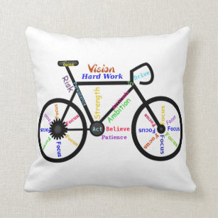 Fahrrad, Fahrrad, Motivierend Worte Kissen