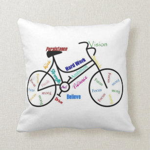 Fahrrad, Fahrrad, Motivierend Worte Kissen