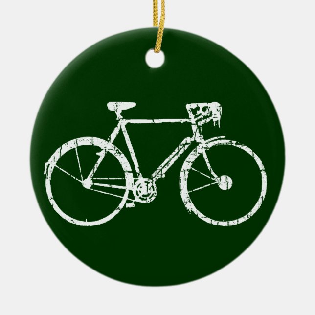 Fahrrad, Fahrrad; Radfahren/radfahrend Keramik Ornament (Vorne)