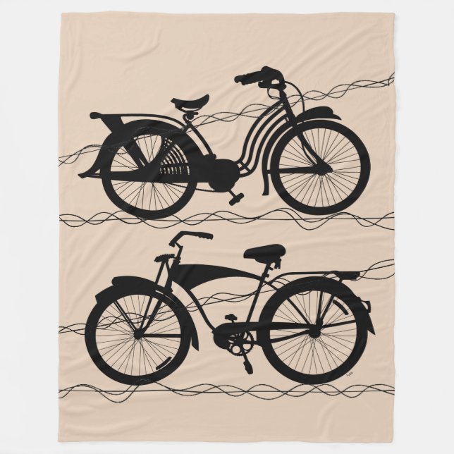 Fahrrad Fahrrad Schwarz 1 Fleecedecke (Vorderseite)
