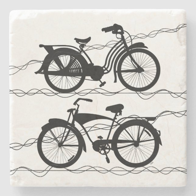 Fahrrad Fahrrad Schwarz 1 Steinuntersetzer (Vorderseite)