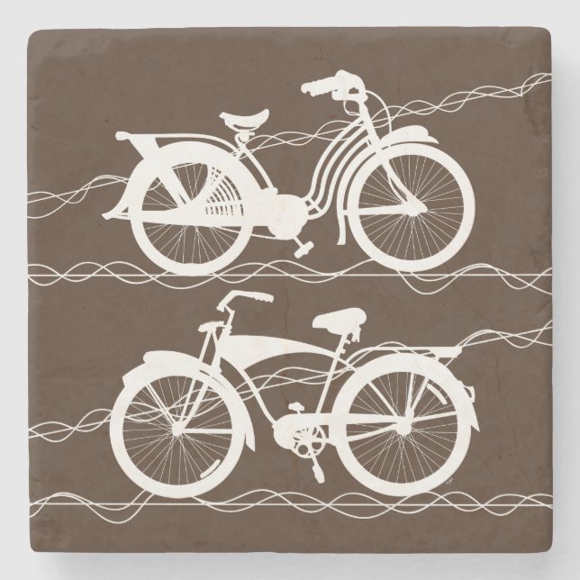 Fahrrad Fahrrad White Stone Coaster Steinuntersetzer (Vorderseite)
