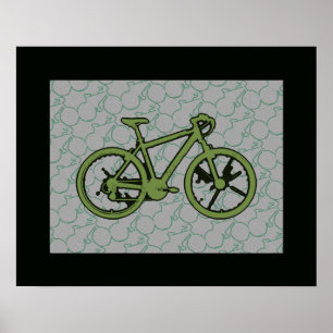 Fahrrad . Fahrräder . grün fahren Poster