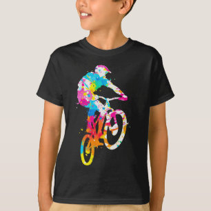 Fahrrad Farbige Downhill-Fahrradfahrer Jungen Männ T-Shirt