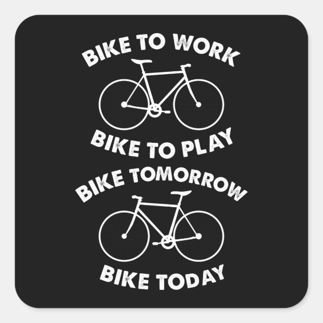 Fahrrad für immer - Cooles Radfahren Quadratischer Aufkleber (Vorderseite)