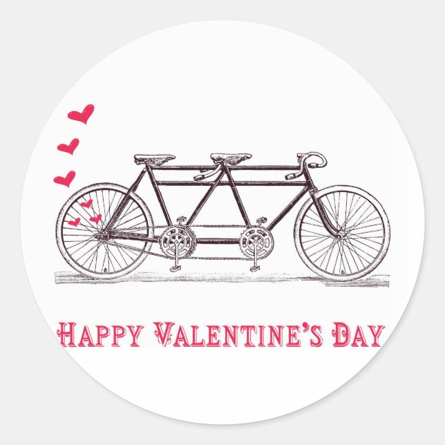 Fahrrad für zwei Aufkleber am Valentinstag gebaut (Vorderseite)