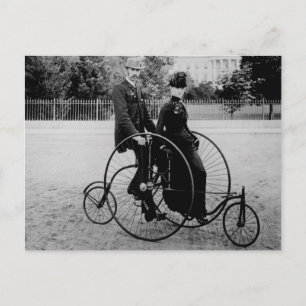 Fahrrad für Zwei vor dem Weißen Haus 1886 Postkarte
