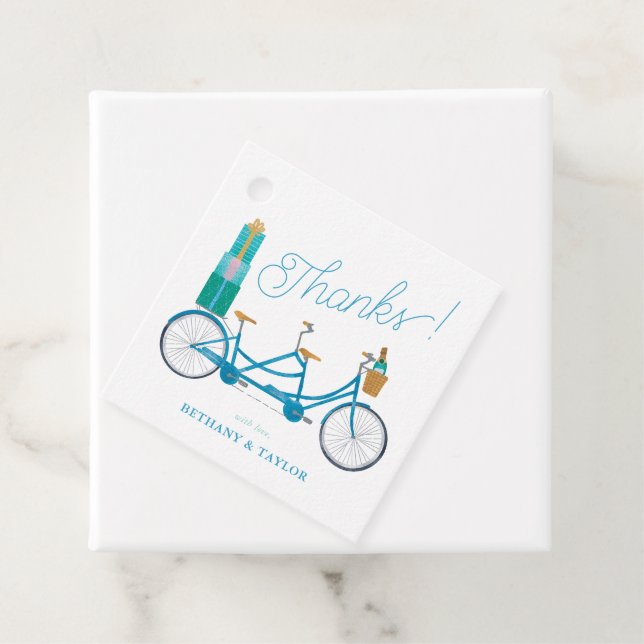 Fahrrad für zwei Wasserfarben Tandem Fahrrad Geschenkanhänger (Beispiel)