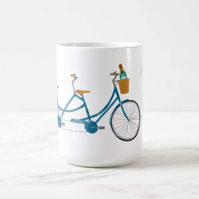 Fahrrad für zwei Wasserfarben Tandem Fahrrad & Nam Kaffeetasse (Mittel)