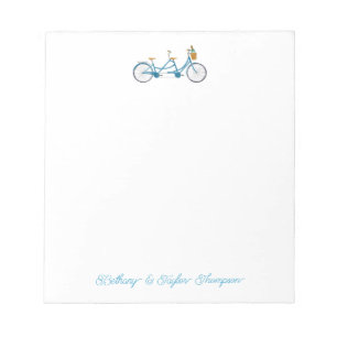 Fahrrad für zwei Wasserfarben Tandem Fahrrad & Nam Notizblock