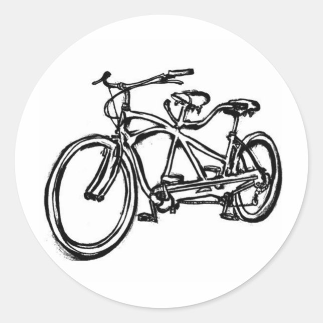 Fahrrad gebaut für 2 (antikes Schwinn tandem) Fahr Runder Aufkleber (Vorderseite)