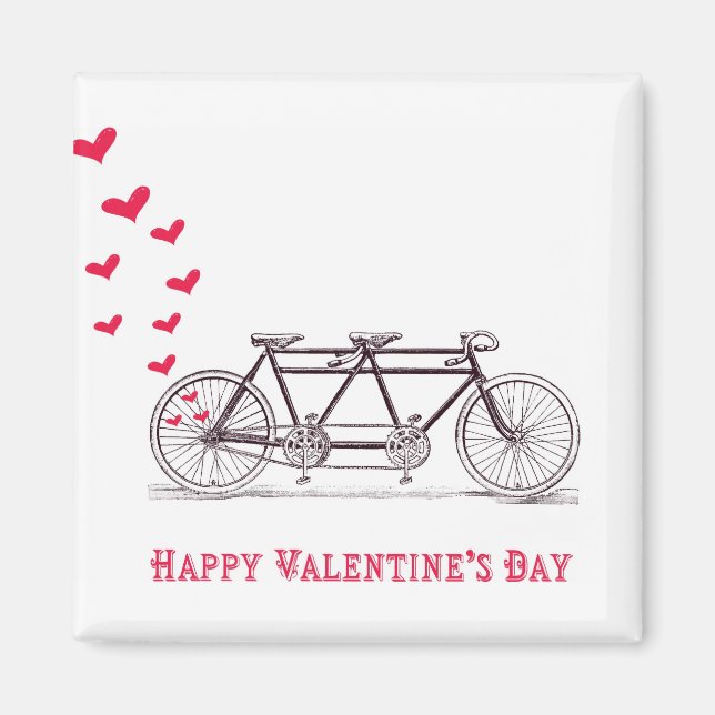 Fahrrad gebaut für zwei Valentinstag Magnet (Vorne)