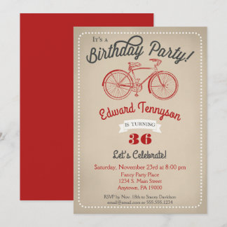 Fahrrad Geburtstag Einladung Mens Boys Vintag Bike