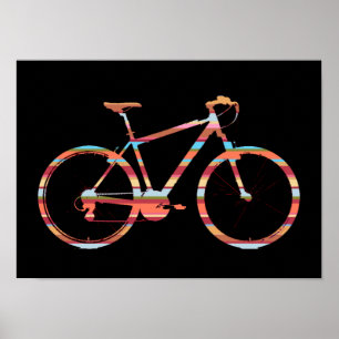 Fahrrad gestreift poster