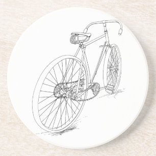 Fahrrad-Grafik Sandstein Untersetzer