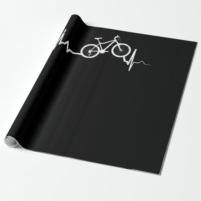 Fahrrad Heartbeat Radfahren Mountainbike Geschenkpapier (Ungerollt)