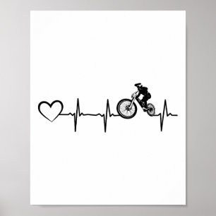 Fahrrad Herzschlag Radfahrer Downhill-Fahren Berg Poster