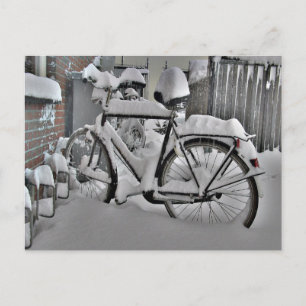 Fahrrad im Winter Postkarte