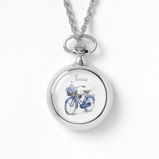 Fahrrad in Delft Blue individuell anpassbar Armbanduhr