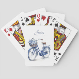 Fahrrad in Delft Blue individuell anpassbar Spielkarten