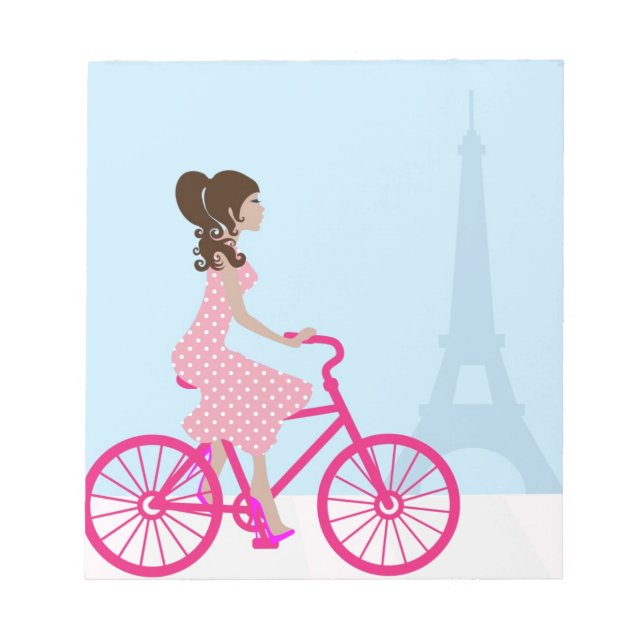 Fahrrad in Paris Notizblock (Vorderseite)