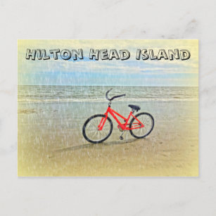 Fahrrad in Sun Duwer auf Hilton Head Island Beach Postkarte
