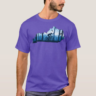 Fahrrad Kentucky Staatskarte Mountainbike Blues T-Shirt