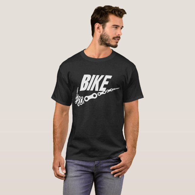 Fahrrad-Kettenverbindungenswoosh-kurzes Hülse T-Shirt (Vorne ganz)