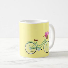 Fahrrad, Korb und Blume Kaffeetasse