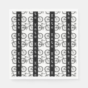 Fahrrad-Kunstmuster gestreift INDIVIDUELLER NAME & Serviette