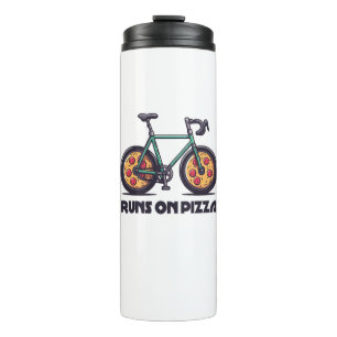 Fahrrad läuft mit Pizza Thermosbecher
