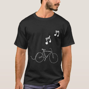 Fahrrad-Linienkunst mit Musik Lustiges Unisex-Desi T-Shirt
