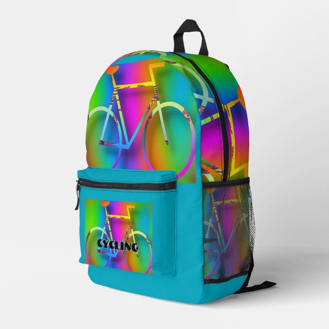Fahrrad-Logo Bedruckter Rucksack (Rückseitige Ecke Rechts)
