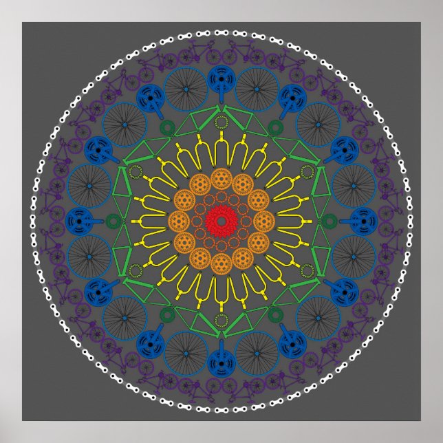 Fahrrad Mandala 2 Poster (Vorne)