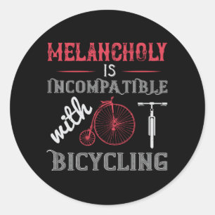 Fahrrad - Melancholie ist inkompatibel Runder Aufkleber