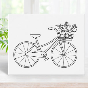 Fahrrad mit Blume Basket Farbseite Poster
