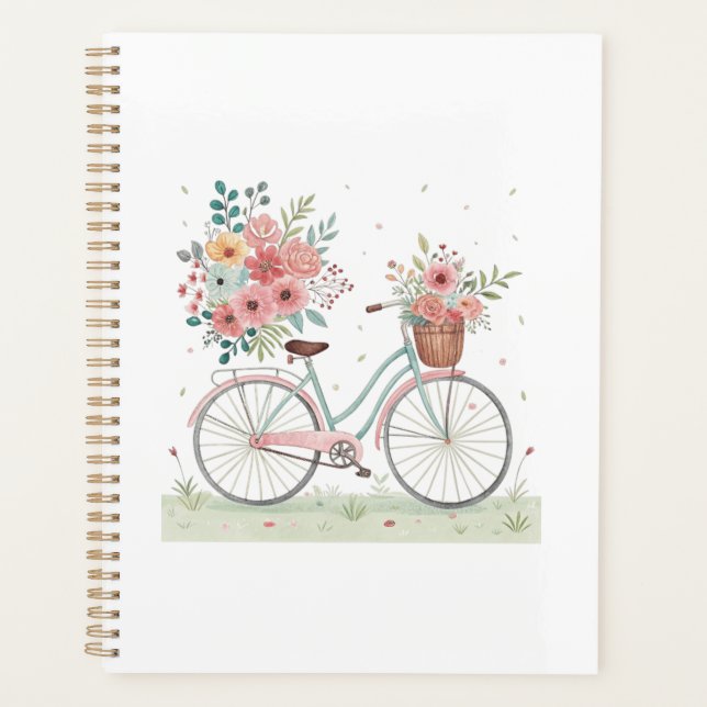 Fahrrad mit Blumen Planer (Vorderseite)