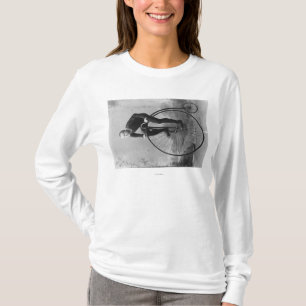 Fahrrad mit großer vorderes Rad-Fotografie T-Shirt
