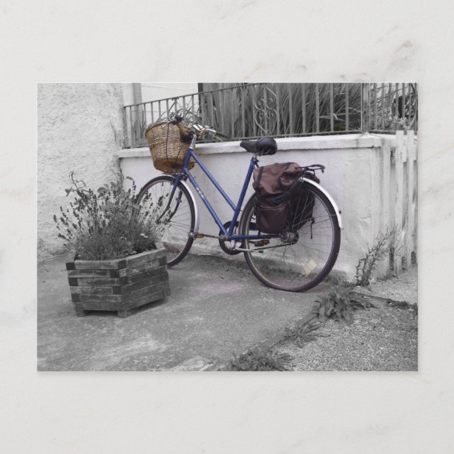 Fahrrad mit Korb - Insel Mull Postkarte (Vorderseite)