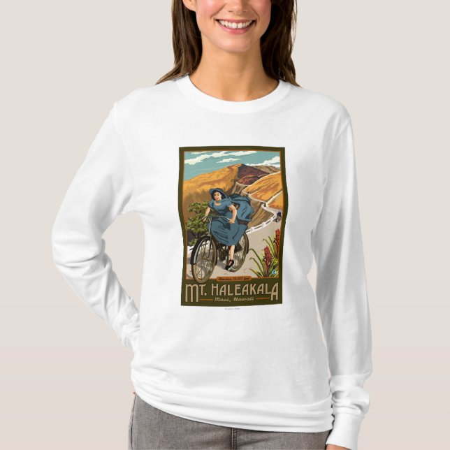Fahrrad Mt. Haleakala reitet Hawaii T-Shirt (Vorderseite)
