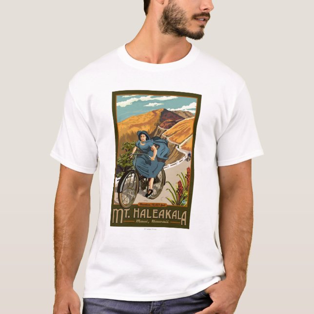 Fahrrad Mt. Haleakala reitet Hawaii T-Shirt (Vorderseite)