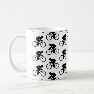 Fahrrad-Muster in Schwarzweiss. Tasse