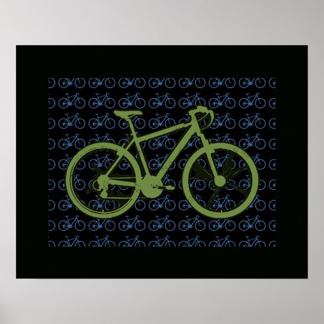 Fahrrad nach coolem Muster Poster (Vorne)
