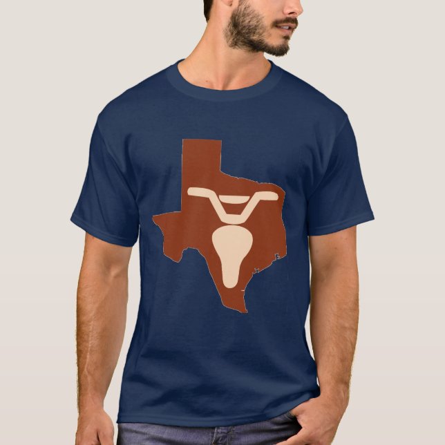 Fahrrad-Ochse und Texas-Silhouette T-Shirt (Vorderseite)