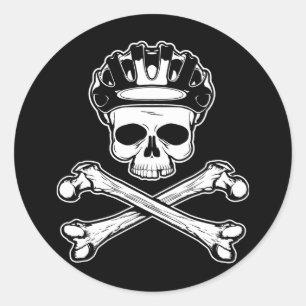 Fahrrad oder Die - Fahrrad und Kreuz Runder Aufkleber