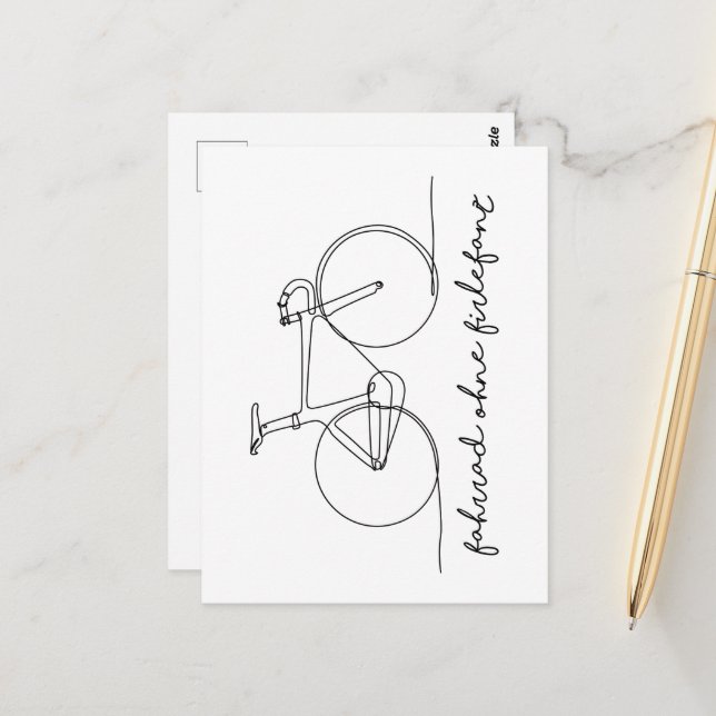 Fahrrad ohne Firlefanz | Anti E-Bike Postkarte (Vorderseite/Rückseite Beispiel)