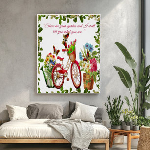Fahrrad-Pflanzkübel Zentrum Outdoor-Blüten Garten Poster