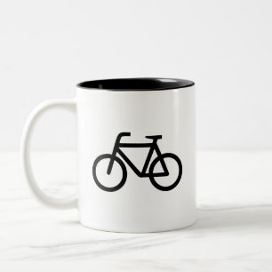 "Fahrrad-" Piktogramm-Tasse Zweifarbige Tasse